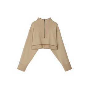 STITCH POINT CROP SWEATSHIRT BEIGE MBCFTO004BE