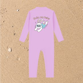 스위밍래빗 래쉬가드 모자세트 라벤더핑크