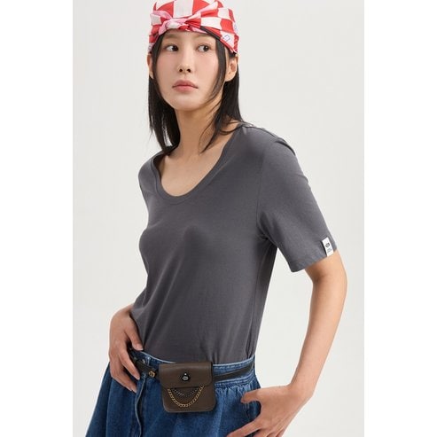 럭키슈에뜨 기본 U넥 티셔츠 LQTAM25400(온라인전용)