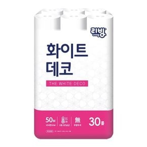 삼정 2겹 리빙 화이트 데코 화장지 50m 30롤 1팩