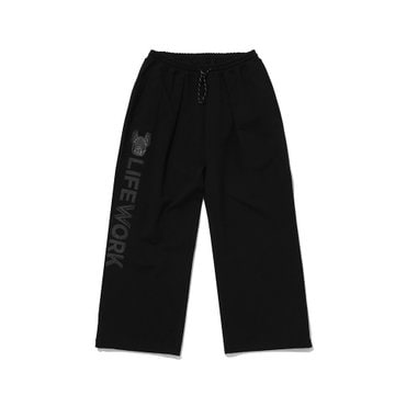 라이프워크 여성) 발포 로고 와이드 팬츠  LW203KL752 BLACK