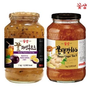  꽃샘 꿀패션후르츠차 1KG +꿀생강차S 1KG (과일청)