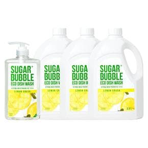 슈가버블 친환경 레몬 주방세제 용기 940ml + 리필 2.5L 3개