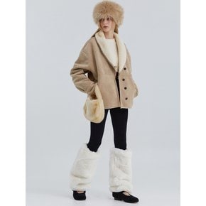 ASH button mustang fur jacket [ash grey]