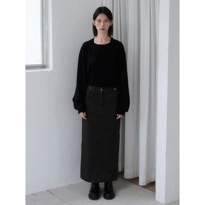 Double long skirt_DARK GREY