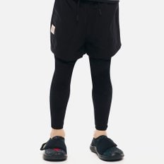 키즈 에센셜 9부 레깅스 쇼츠 블랙 (B6SKWLP302BLK)
