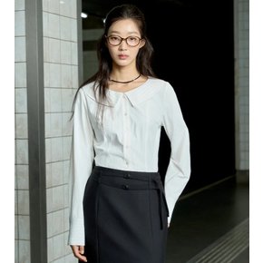 세일러카라 스트라이프 슬림 블라우스 AS3WB862