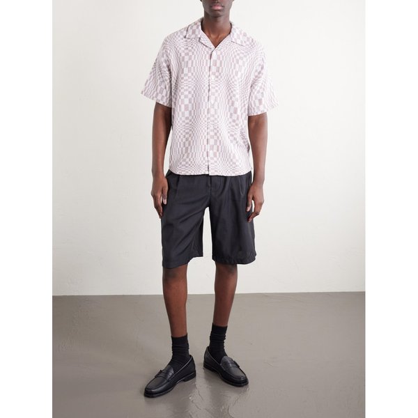 코리더 하이 포커스 캠프 칼라 체크 코튼 셔츠 46376663163008697