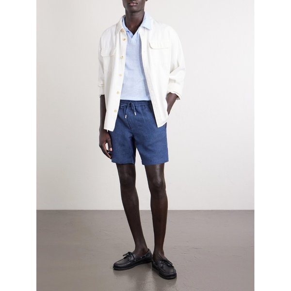 미스터 피 스트레이트 레그 헤링본 리넨 쇼츠 46376663163027151