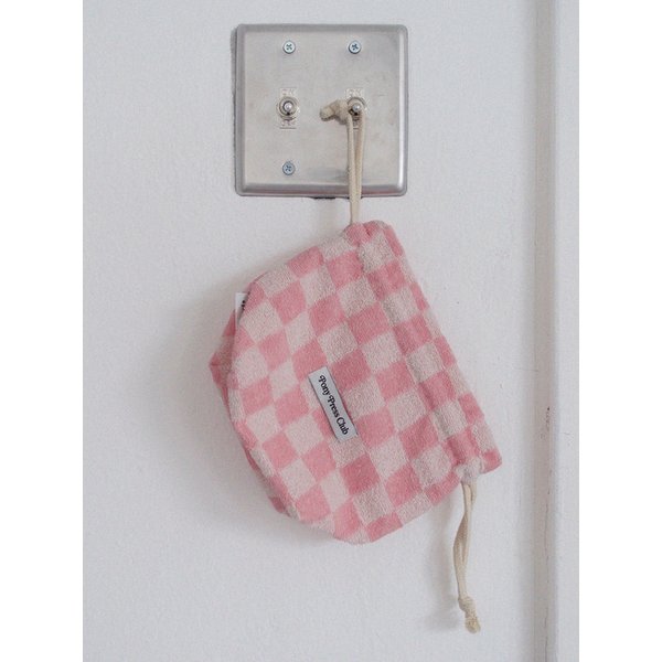 Checkerboard String Pouch (Pink)