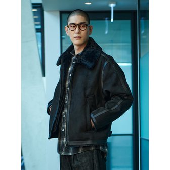 애드호크 남성 베이직 무스탕 점퍼 (BLACK) (HABMU1A)