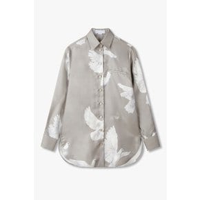 버드 프린트 실크 셔츠 2415108501000