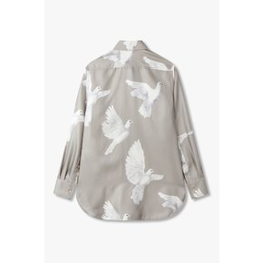 버드 프린트 실크 셔츠 2415108501000