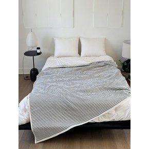 플러피 스트라이프 소프트 기모 담요 2color