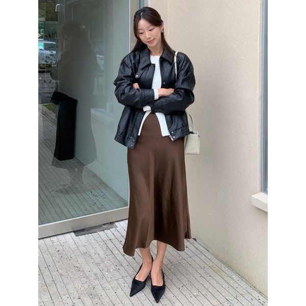 A-Line Glossy Skirt_3color