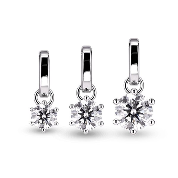 [도로시] 14k 클래식 랩 다이아몬드 6프롱 참 펜던트 3부_한미