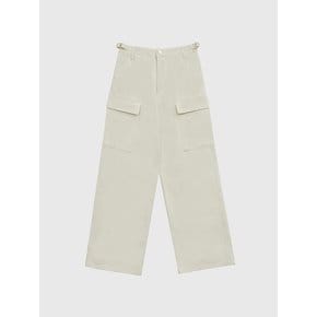 Twill 20s Cotton Washing Buckle Straight Cargo Pants