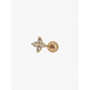 14k quattro flower piercing earrings