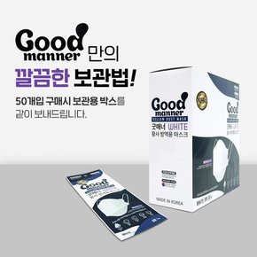 굿매너 kF94 대형 화이트 마스크 1매입 황사마스크 방역용마스크 3D입체구조 3단접이식 인체공학