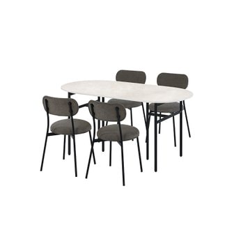  [S머니5%][비밀혜택가]비엔나 세라믹 타원형식탁 4인세트 159cm 블랙_체어4EA