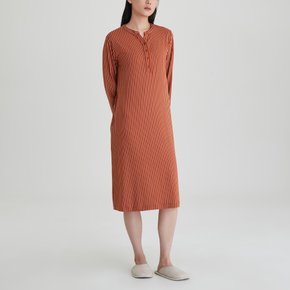 여 피치스킨 긴팔 파자마 원피스 (DARK ORANGE / NAVY / DARK NAVY)