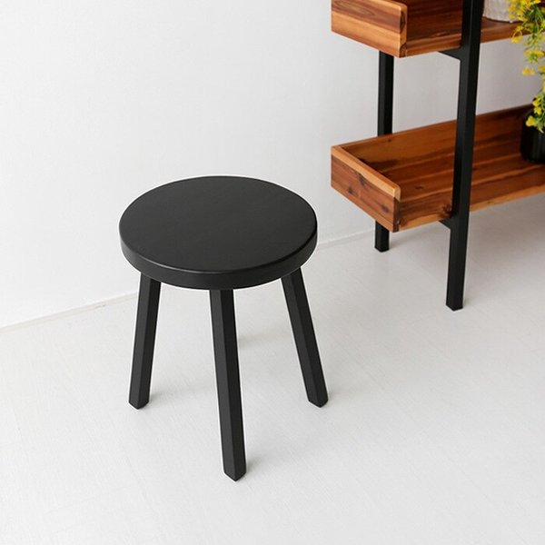 블랙 원목 스툴의자 보조의자 MK37028