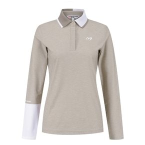 25 S/S (421E1TO201) 여성 하프 배색 칼라 긴팔 티셔츠