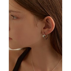 [연말 스페셜 6mm+10mm 진주귀걸이 증정]Volume heart hoop earring