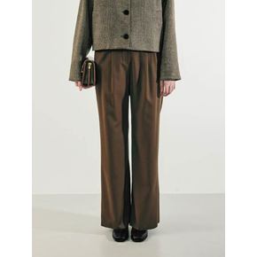 Wool 2 Pintuck Wide Pants(Brown)