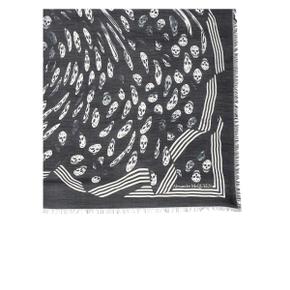 알렉산더 맥퀸 Scarf VORTEX PRINT BIKER SCARF BLACK 706478_4736Q1078