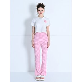 CHECK SLIM SLIT PANTS PINK MTBBSPA01013