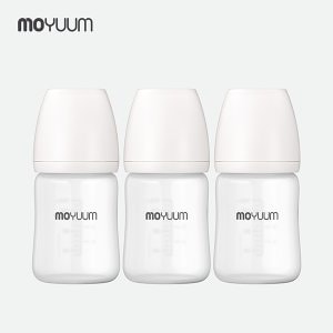 모윰 실리콘 코팅 노꼭지 유리 젖병 150ml 트리플팩