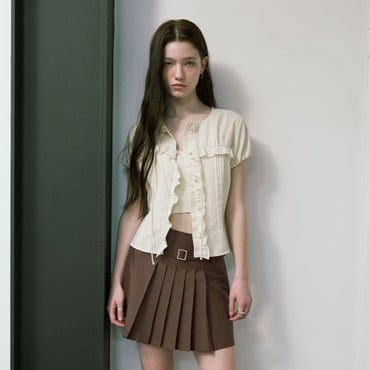 레이브 Pintucked Ruffle Blouse VW5MB128_2color