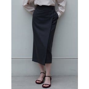 울 100% 랩 스커트 그레이 LF26005SK05GR