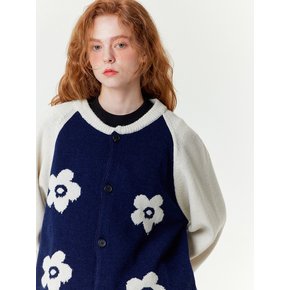 4 FLOWER CARDIGAN NAVY