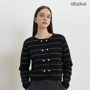 [ab.plus/신상] 더블버튼 스트라이프 니트 가디건 (LSZ4MY34A)