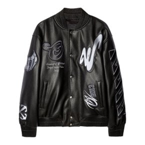 Off-White Dragon Full Lea Over Varsity Jacket (Black)