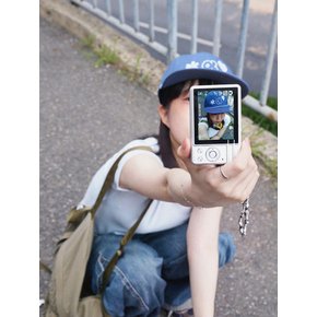 밀레니엄 디지털 카메라 실버 (+파우치, 스트랩 포함) Y2K 레트로 빈티지 미니 메탈 디카