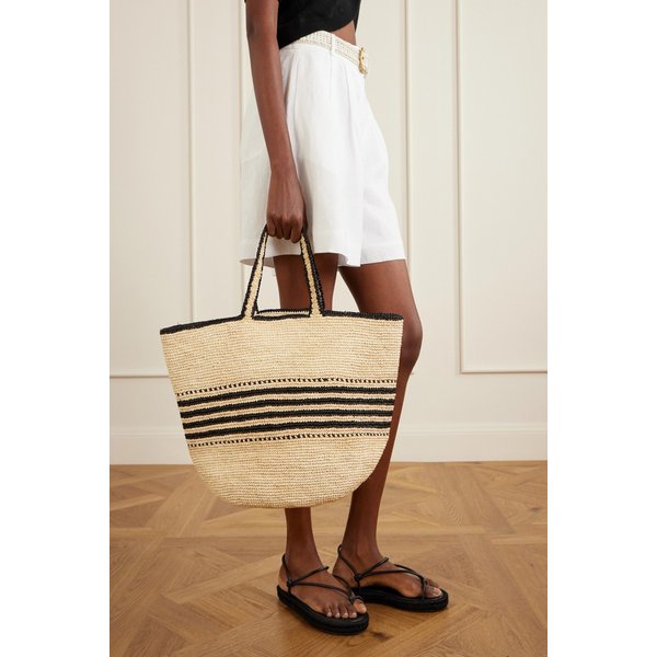 렘렘 미라 스트라이프 라피아 토트백 46376663163067791
