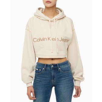 Calvin Klein Jeans [파주점] [캘빈클라인진]여성 히어로 모노로고 숏 후드 티셔츠(J222540)