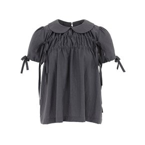 DOROTHY BLOUSE IN DARK GREY (셔링 블라우스)