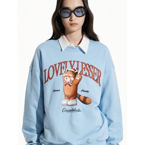 LOVELY LESSER PANDA SWEATSHIRT [OVER-FIT] BABYBLUE