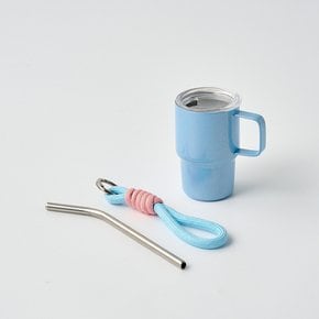 TO GO 미니 스테인리스 샷잔 85ml 펄블루 스텐키링, 빨대포함
