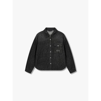 GCUT 프린트 스냅 포켓 데님 셔츠_다크 그레이 7214355206