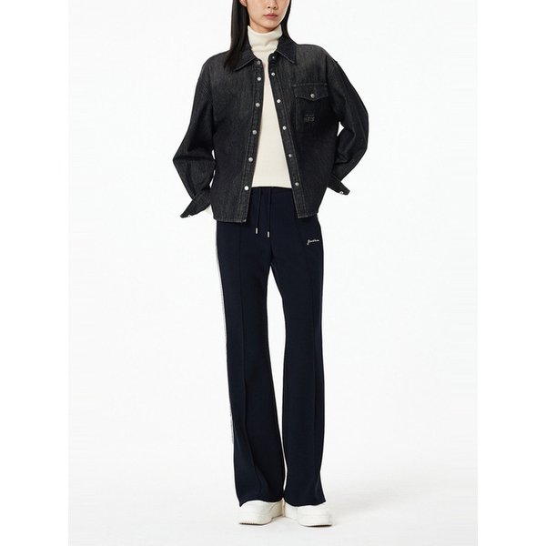 프린트 스냅 포켓 데님 셔츠_다크 그레이 7214355206