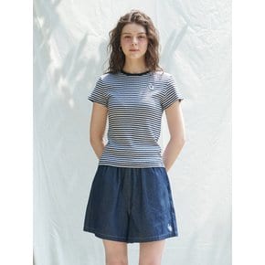 L&R Wappen Eyelet Stripe Short Sleeve  T-shirt  Black