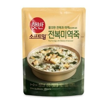  CJ제일제당 햇반 소프트밀 전복미역죽 420g x10개