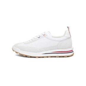 THOM BROWNE THOM BROWNE 톰브라운 MFD180A 03050 100 로고 스웨이드 테크 러너 화이트 남성 슈