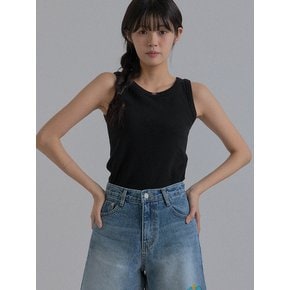 Essential Ribbed Tank Top_Black