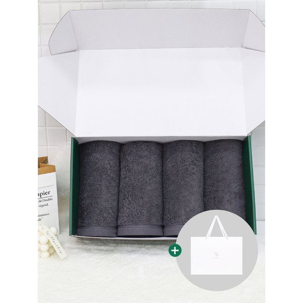 1퍼센테이지 그레이빈 200g 40수 코마사 타올 4P 선물세트